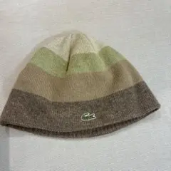 LACOSTE ストライプニット帽