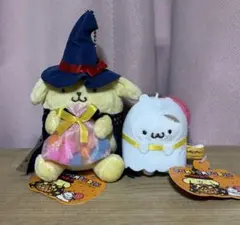 【レア★新品未使用タグ付き】ポムポムプリンカフェ ハロウィンマスコット2点セット