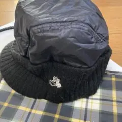 ブラック&ホワイト　黒 ニット帽