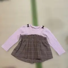 『お値段ご相談ください』ピンク チェック柄 トップス 95