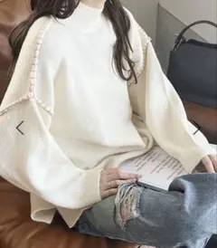 【classical elf】アイボリー ハイネックセーター