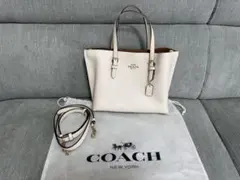 COACH コーチ ウィロウ トート24 ターンロック アイボリー C8561