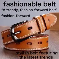 ベルト ステッチ 牛革 革 ブラウン 茶色 お洒落 細め オフィス カジュアル