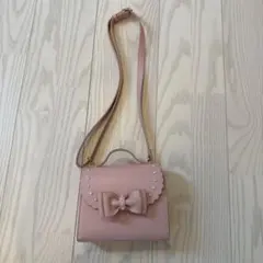 TOCCA リボン付きピンクショルダーバッグ