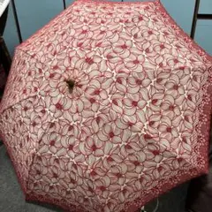 昭和レトロ 大正ロマン上品花柄刺繍 ネイビー紺レディース日傘UV90
