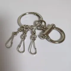 カラビナ シルバーキーホルダー 3フック付き