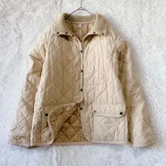 ユニクロ キルティングジャケット ニット襟 中綿入 スナップボタン 防寒アウター