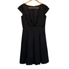 レディース　ONEIROS ワンピース　ノースリーブ　膝丈　無地　ブラック　M