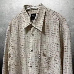 レトロ 総柄シャツ 日本製 Lサイズ ゆるダボ 古着