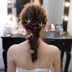 ヒトデ⭐︎星髪飾りヘアアクセサリーヘアピン結婚式発表会二次会パーティー5点セット