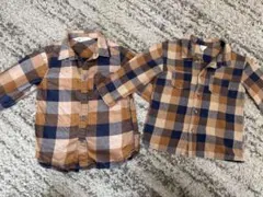 H&M チェックシャツ　ペア　おそろい　90 110
