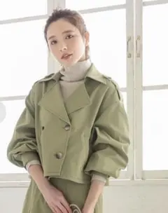 ‼️最終値下げ‼️早い者勝ち‼️大人かわいい 春色春服ショート丈トレンチコートootd