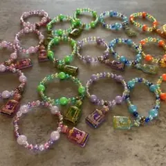 子ども用　カラフルビーズブレスレット23個セット