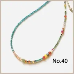 【No.40】ショートネックレス　ビーズ　秋　エスニック　ハンドメイド　まとめ割