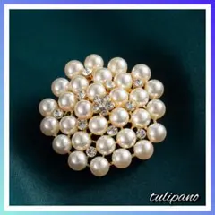 新品 未使用 フラワーモチーフ パール ブローチ プレゼント 入学式 およばれ