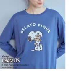 新品　国内　ジェラートピケ　スヌーピーPEANUTS ワンポイントロンT 長袖