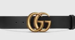 GUCCI ブラックレザーベルト GGロゴ 90cm 新品
