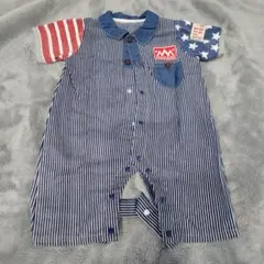 アメリカ国旗風デザイン ロンパース 70-80cm 半袖