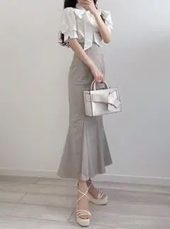 GRL ハイウエストマーメイドツイルスカート rut850