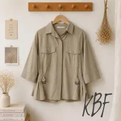 まとめ売り大歓迎◎KBF 長袖 ミリタリーシャツ ベージュ個性的　カジュアルのサムネイル