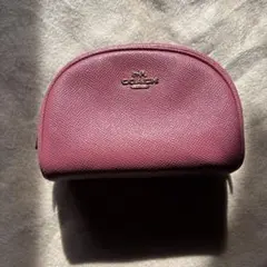 COACH バーガンディ ラウンドファスナーポーチ