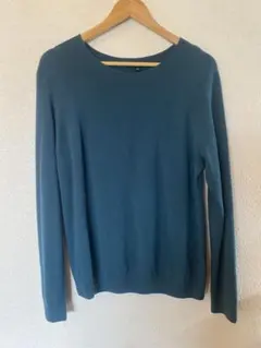 ユニクロ　3Dカシミヤクルーネックセーター　XL 緑