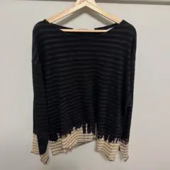 ストライプ柄切りっぱなしLサイズ