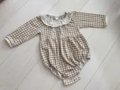チェック柄 ベビーロンパース 80サイズ