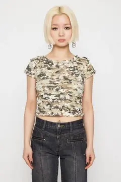 【完売品】LAGUAGEM 迷彩柄 フリル 半袖 Tシャツのサムネイル
