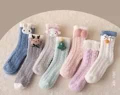 レディース 厚手靴下 くつ下 ルームソックス 冬 もこもこ 可愛い 3足セット