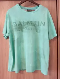 国内正規品　バルマン　デザートロゴ　　BALMAIN Tシャツ グリーン　XLのサムネイル