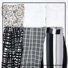 «小さめサイズ» 大人かわいい きれいめ 1週間コーデ モノクロ 新品 秋冬