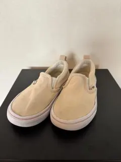 VANS ベージュ スリッポン キッズスニーカー17センチ