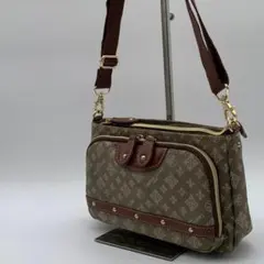 クリスチャンオリビエ ショルダーバッグ モノグラム 総柄 裏地ペイズリー柄