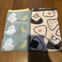 ▶︎新品未使用　抗菌フェイスタオル　おむすび×シマエナガ　2枚セット