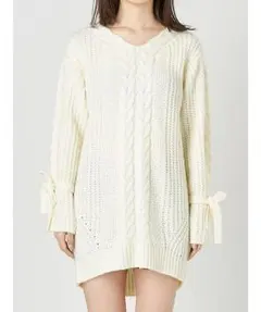 値下げ☆マーキュリーデュオ ニットワンピース オフホワイト