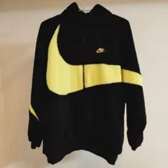 Nike フリースジャケット 黒/蛍光グリーン