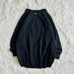 【未使用級】ドゥーズィエムクラス カシミヤ混OLBIAアゼプルオーバー ブラック