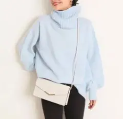 月曜13時まで特価* SPICK AND SPAN* ブルー タートル カシミヤ