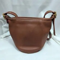 COACH オールドコーチ レザー ショルダーバケットバッグ ブラウン 4148 