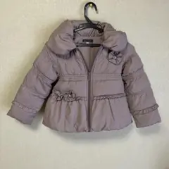 グレー 中綿コート フリル付き