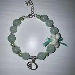ハンドメイド 緑色系ブレスレット