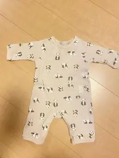 パンダ柄ワッフルロンパース サイズ60