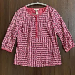 BANANA REPUBLIC 幾何学模様 五分袖ブラウス S