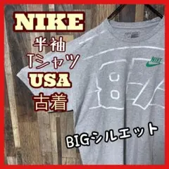 ナイキ メンズ ロゴ プリント 2XL グレー 古着 90s 半袖 Tシャツ