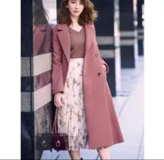 新品 2024 金釦Pコート リランドチュール モカ Rirandture Rirandture ダブル釦コート （モカピンク） -ファッション通販