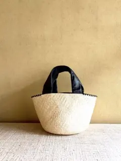 WARANGWAYAN【美品/希少】FUTO 革手バスケット 黒 ワランワヤン warang wayan ワランワヤン｜FUTO 四角 ラタン革手バスケット