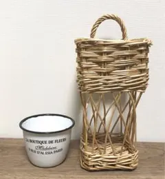 花器、花瓶、フラワーバスケット 2点セット