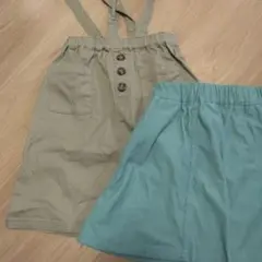 スカート２点セット　140㎝コーデュロイミニスカート　130㎝デニムスカート