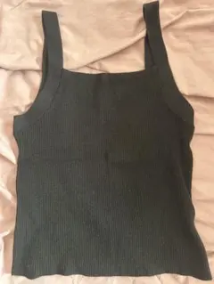 UNIQLO ブラック リブタンクトップ Lサイズ